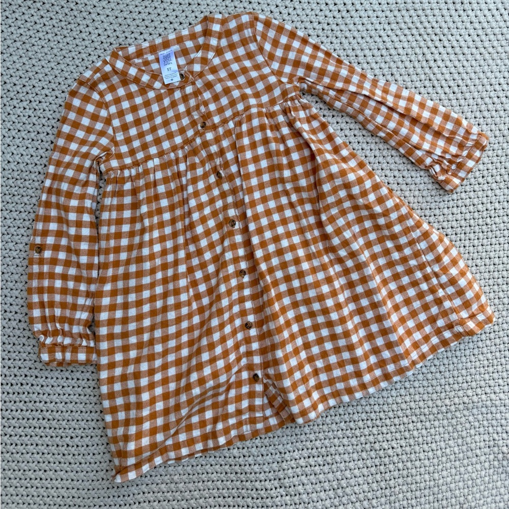 Carters 5T Long sleeve checkered tunic dress